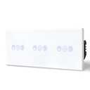 BSEED Wifi-s hármas érintős redőnykapcsoló, 228 mm-es üveg előlap 12