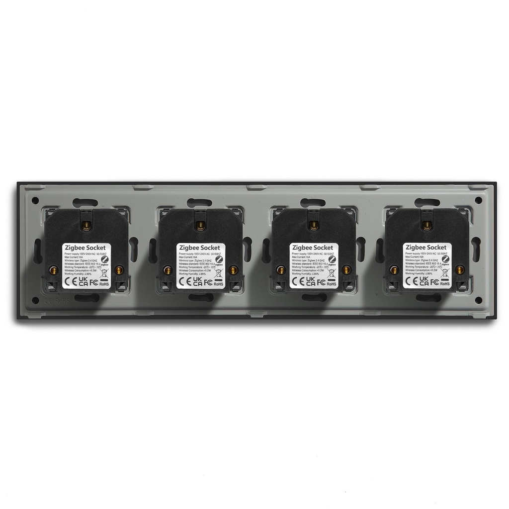 BSEED Zigbee-s okos EU konnektor gyermekvédelemmel, üveg előlap 13