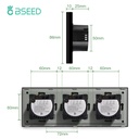 BSEED Wifi-s érintős hármas villanykapcsoló (nullvezetős), 228 mm 1