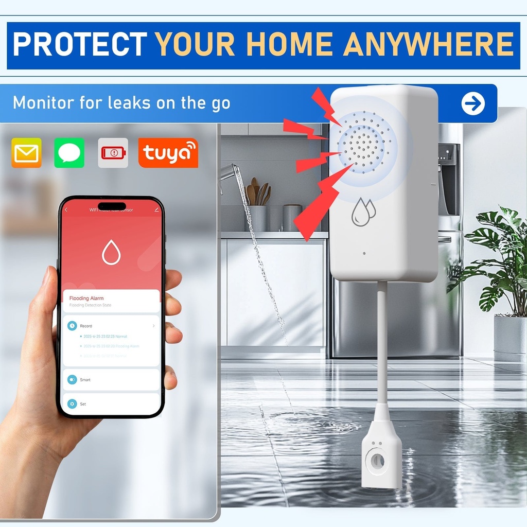 BSEED Wifi-s okos vízszivárgás-érzékelő riasztással 1