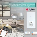 BSEED Zigbee-s érintős villanykapcsoló EU konnektorral, USB és USB-C töltővel 2