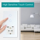 BSEED Zigbee-s érintős villanykapcsoló EU konnektorral, USB és USB-C töltővel 7
