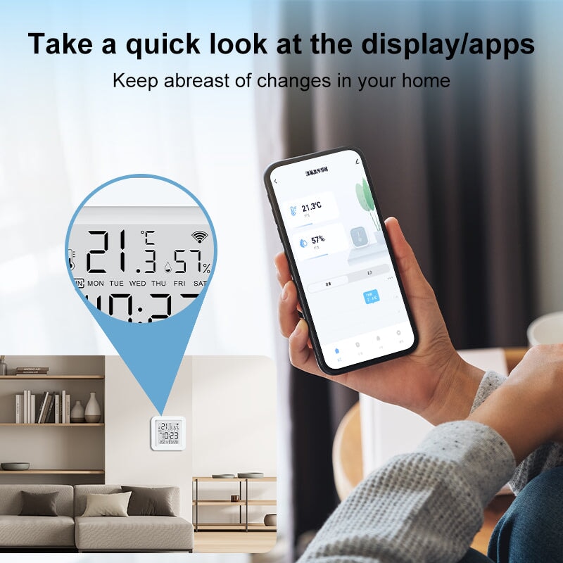 BSEED Wifi-s okos hőmérséklet- és páratartalom-érzékelő (Tuya) 6