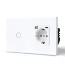 BSEED Zigbee-s érintős villanykapcsoló EU konnektorral, USB és USB-C töltővel 18