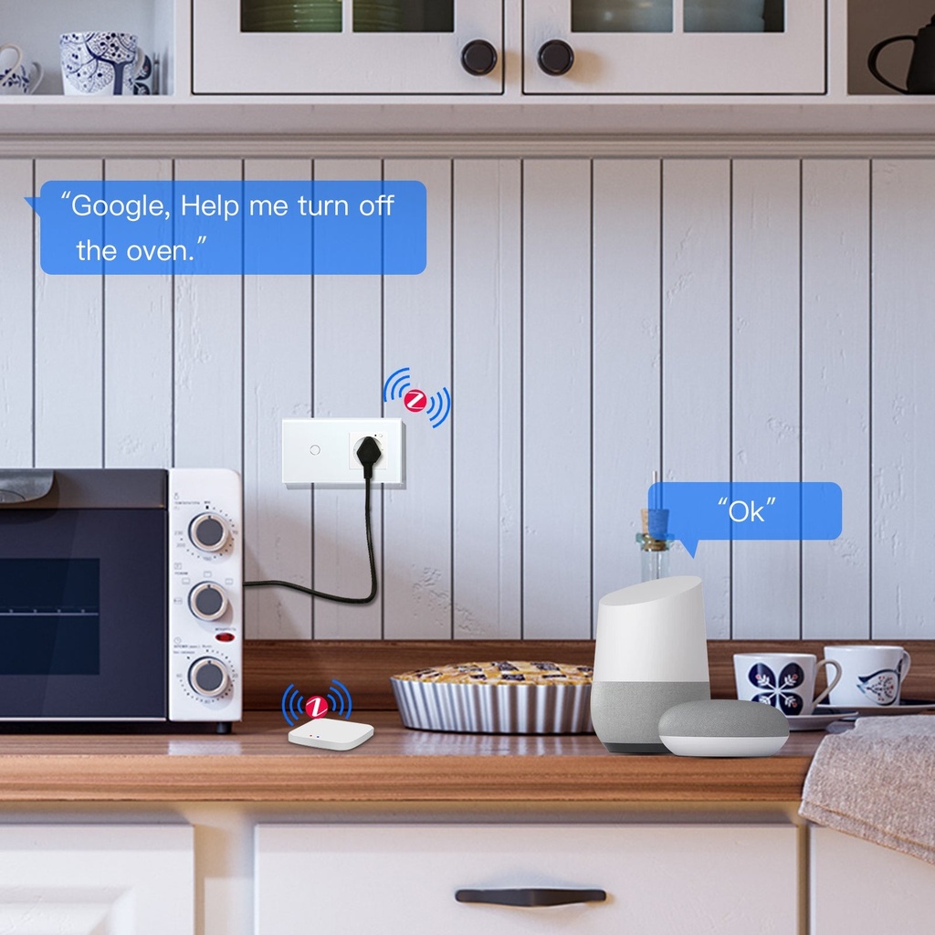 BSEED Zigbee-s villanykapcsoló Zigbee-s EU konnektorral, üveg előlap 4