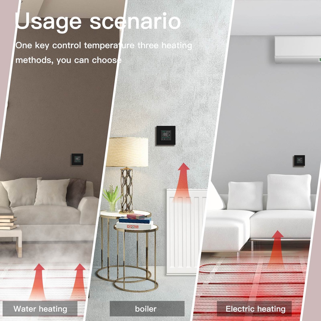 BSEED Wifi-s érintős LED kijelzős padlófűtés-termosztát 5