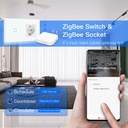 BSEED Zigbee-s villanykapcsoló Zigbee-s EU konnektorral, üveg előlap 8