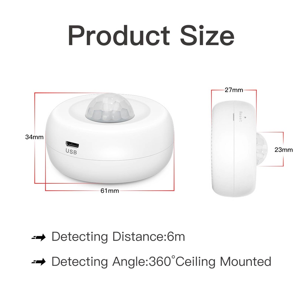 BSEED Zigbee mozgásérzékelő (PIR), éjszakai móddal 8