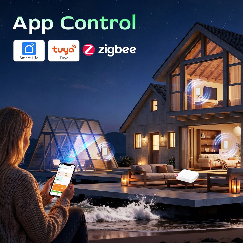 BSEED Zigbee dupla érintős redőnykapcsoló, függőleges kivitel 2