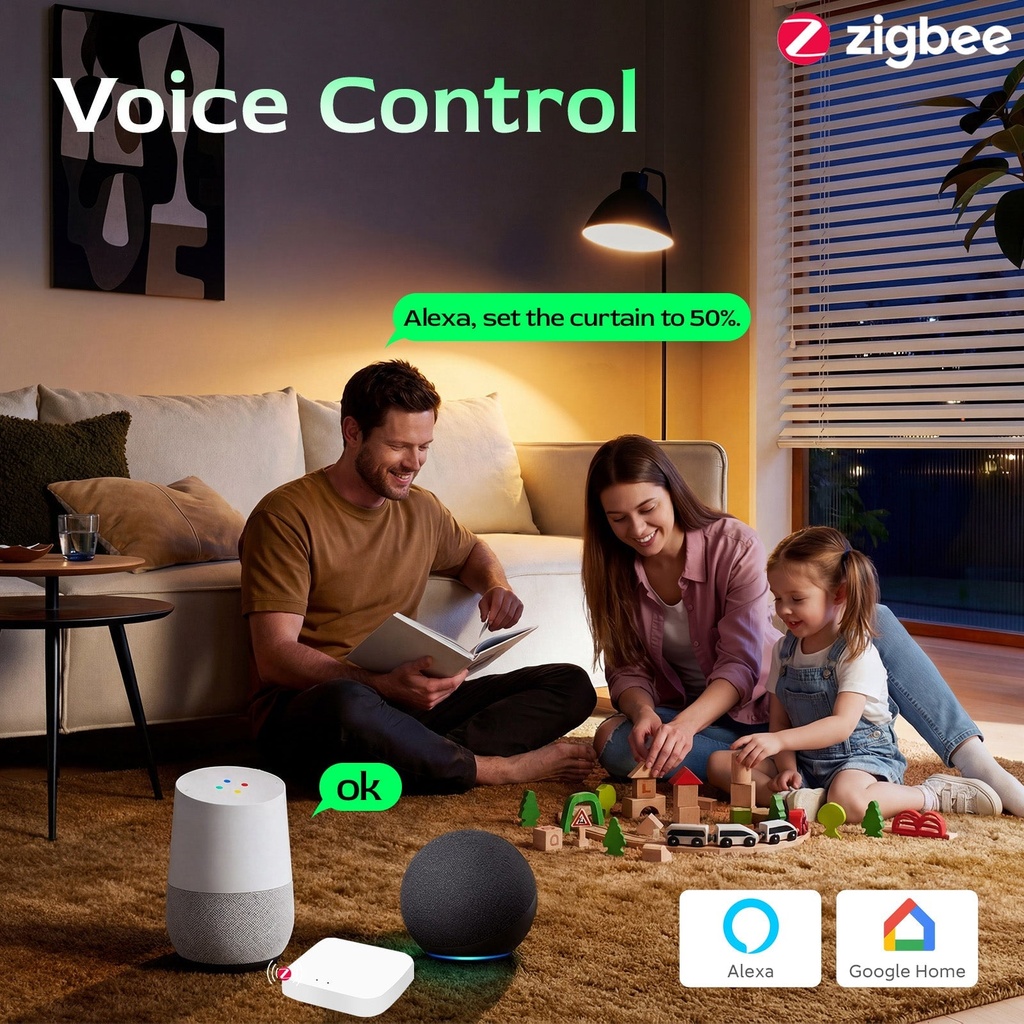 BSEED Zigbee dupla érintős redőnykapcsoló, függőleges kivitel 3