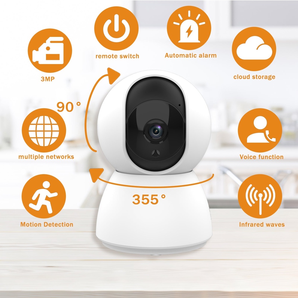 BSEED Wifi-s beltéri IP kamera (Tuya), automatikus követéssel, 2 MP / 3 MP 7