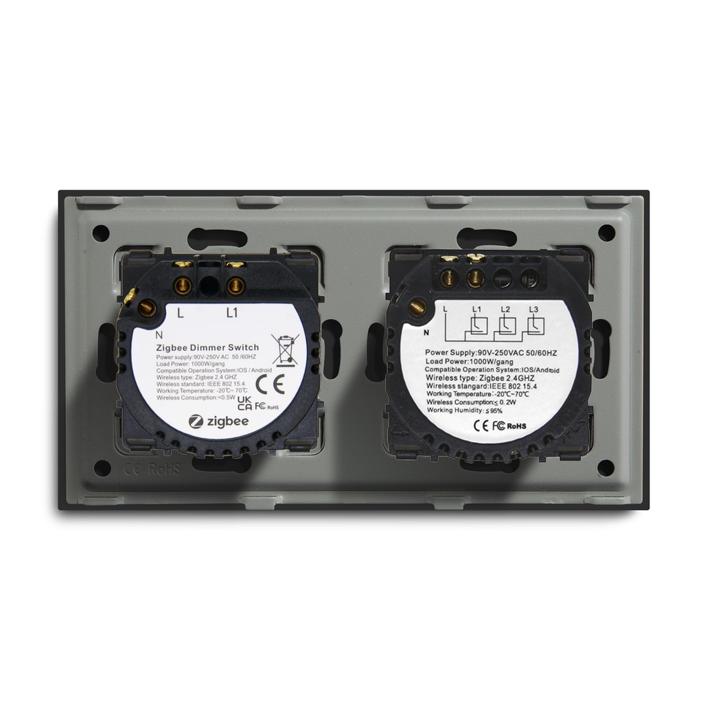 BSEED Zigbee érintős villanykapcsoló Zigbee fényerő-szabályzóval, 157 mm 12