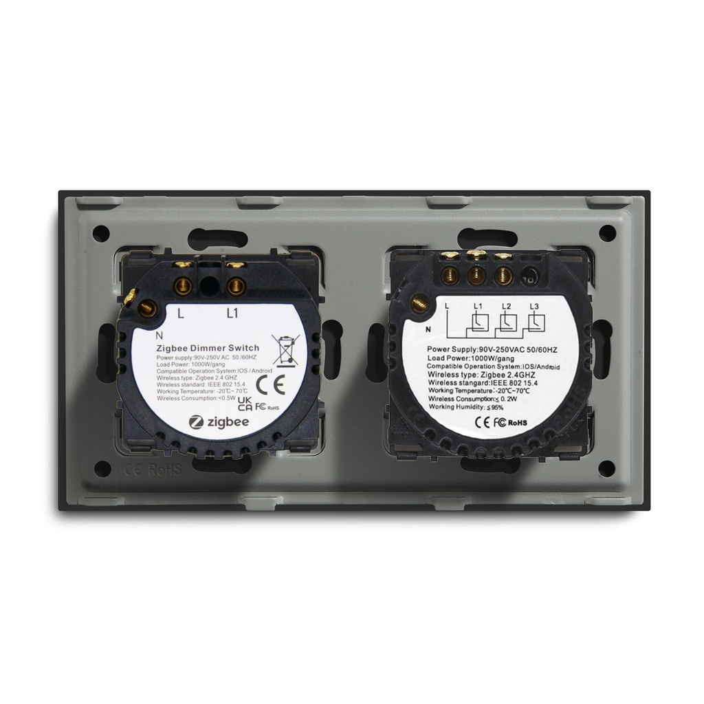 BSEED Zigbee érintős villanykapcsoló Zigbee fényerő-szabályzóval, 157 mm 14