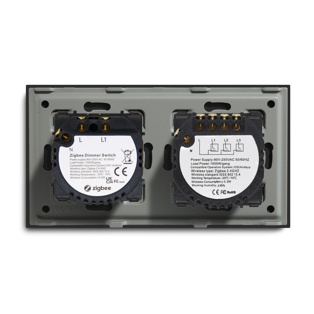 BSEED Zigbee érintős villanykapcsoló Zigbee fényerő-szabályzóval, 157 mm 16