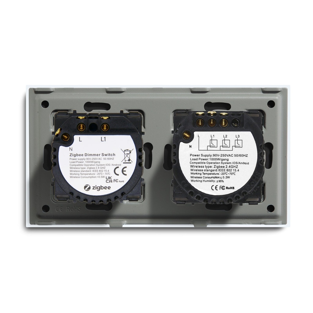 BSEED Zigbee érintős villanykapcsoló Zigbee fényerő-szabályzóval, 157 mm 20