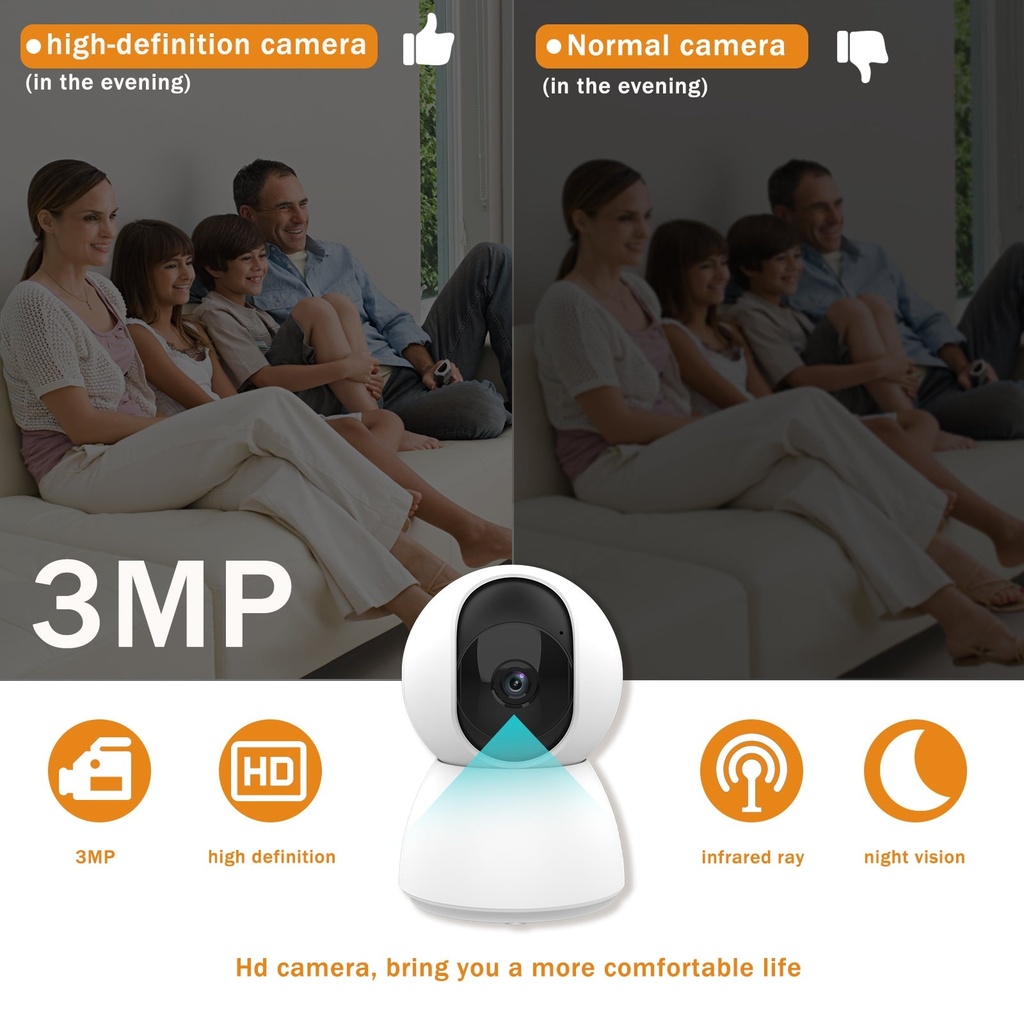 BSEED Wifi-s beltéri IP kamera (Tuya), automatikus követéssel, 2 MP / 3 MP 9