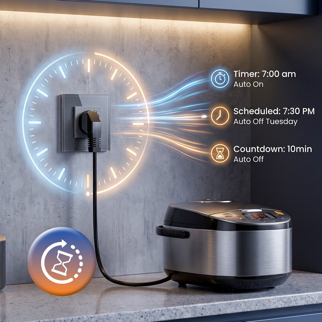 BSEED Zigbee-s okos EU konnektor, Alexa és Google kompatibilis 4