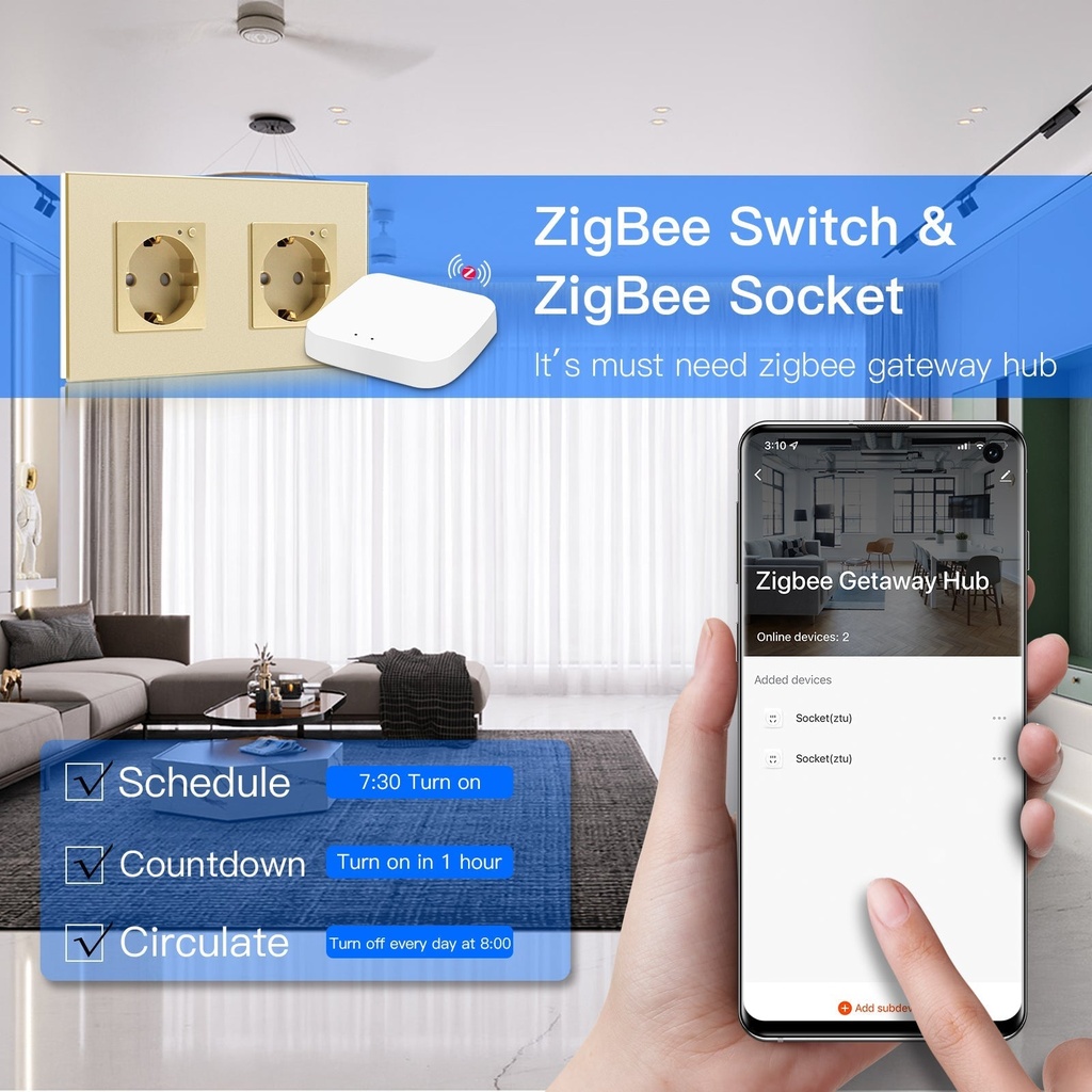 BSEED Zigbee-s okos EU konnektor fogyasztásméréssel, gyermekvédelemmel 7