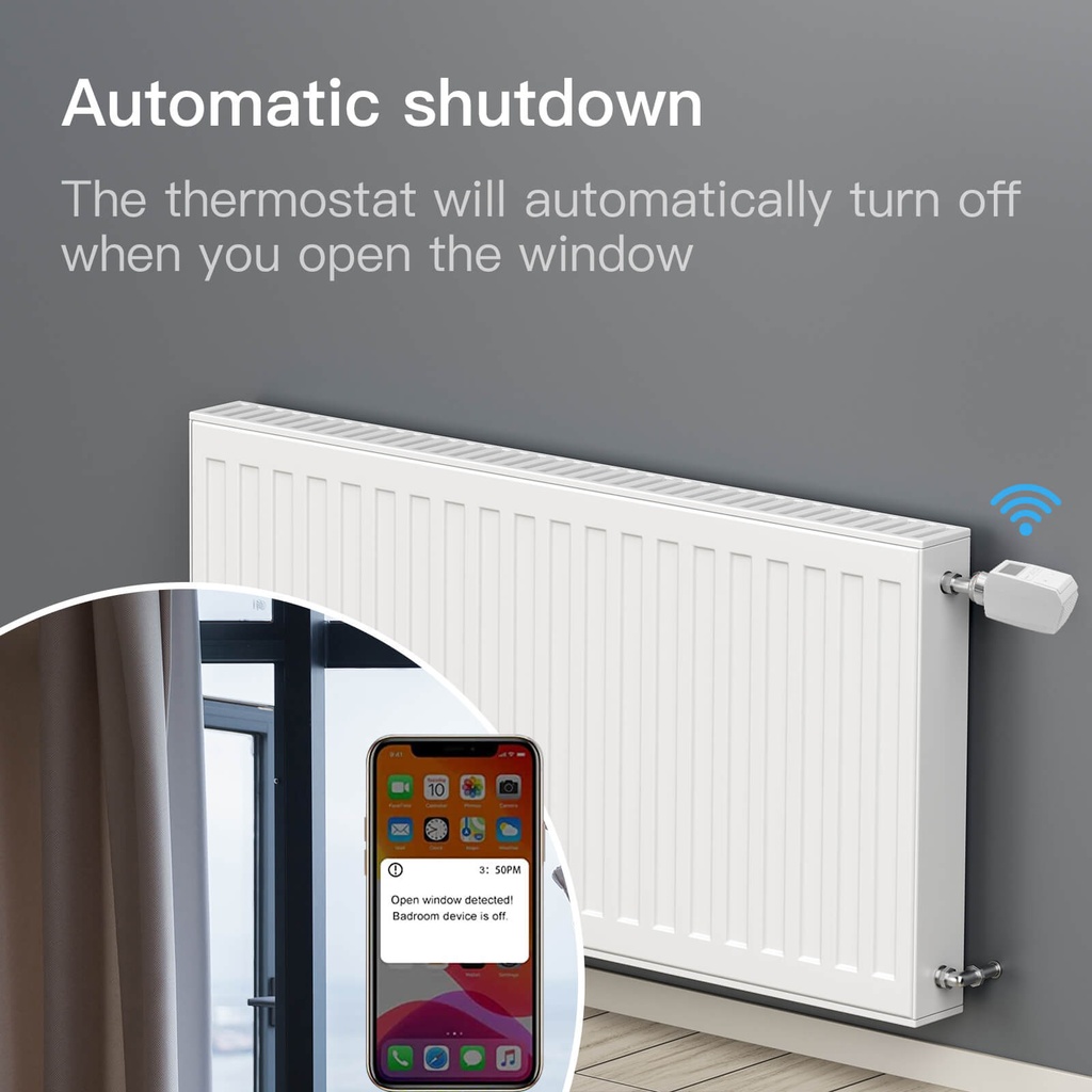 BSEED Zigbee 3.0 okos termosztatikus radiátorszelep, programozható 6