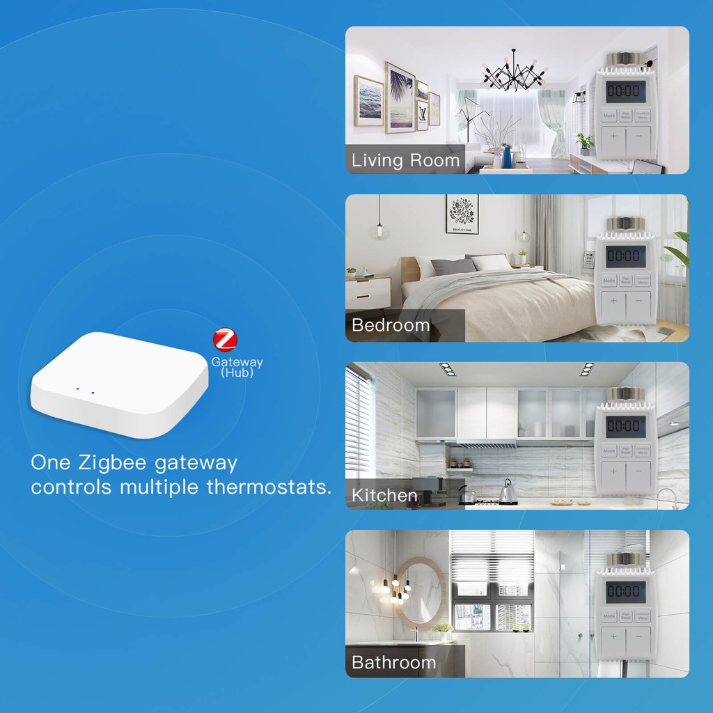BSEED Zigbee 3.0 okos termosztatikus radiátorszelep, programozható 12