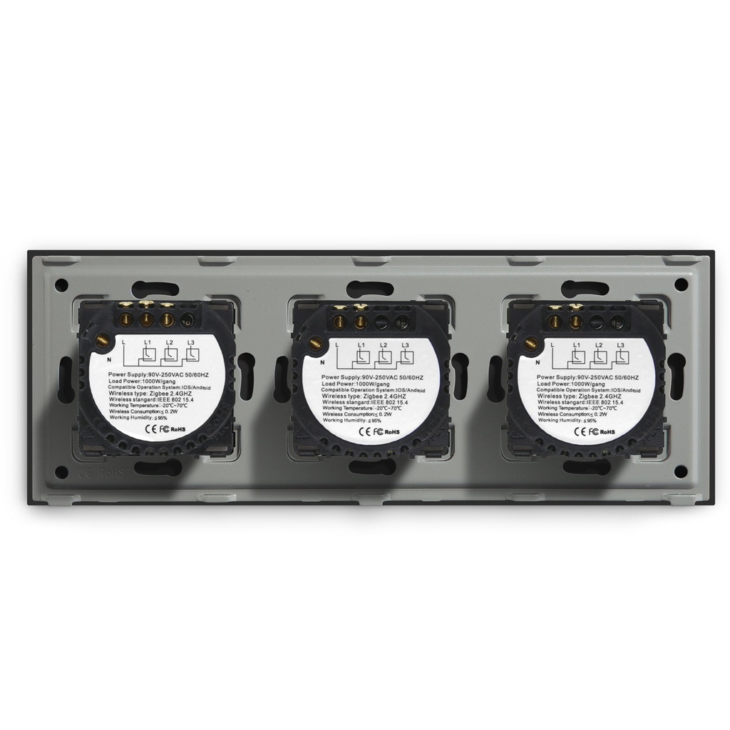 BSEED Zigbee hármas okos villanykapcsoló, 1–3 kapcsolós, 228 mm 14