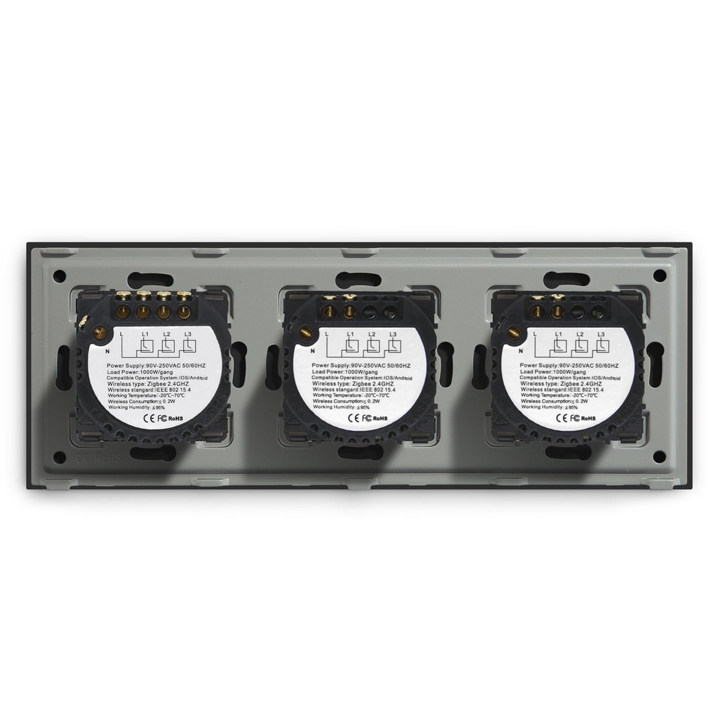 BSEED Zigbee hármas okos villanykapcsoló, 1–3 kapcsolós, 228 mm 16