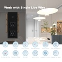 BSEED Zigbee-s érintős villanykapcsoló (nullvezeték nélkül) dupla EU konnektorral 1