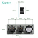 BSEED Zigbee-s érintős villanykapcsoló (nullvezeték nélkül) dupla EU konnektorral 12