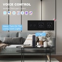 BSEED Zigbee érintős villanykapcsoló dupla EU konnektorral (nem okos), 228 mm 2
