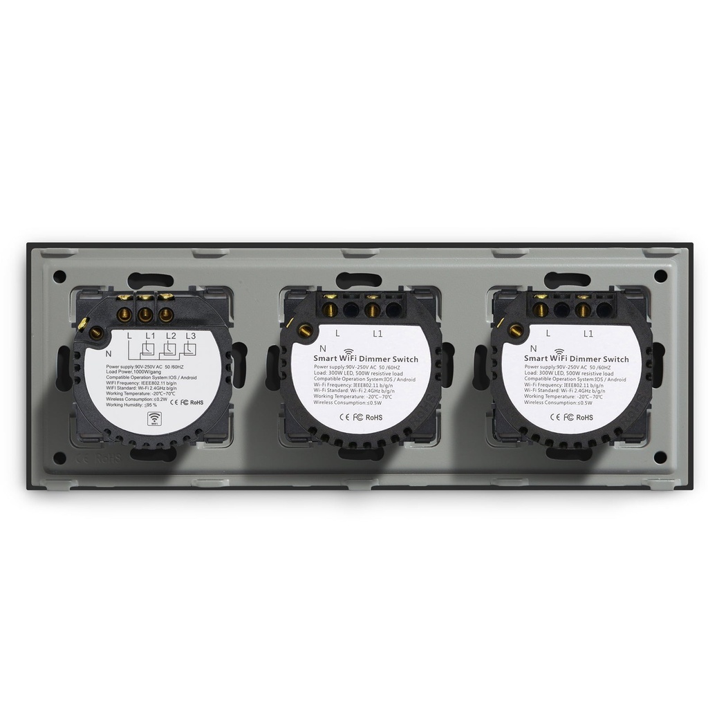 BSEED Wifi-s érintős villanykapcsoló dupla fényerő-szabályzóval, 228 mm 12