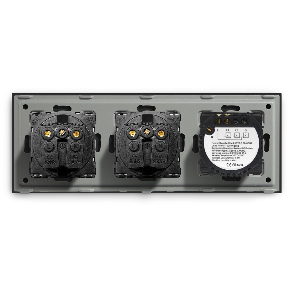 BSEED Zigbee érintős villanykapcsoló dupla EU konnektorral (nem okos), 228 mm 13