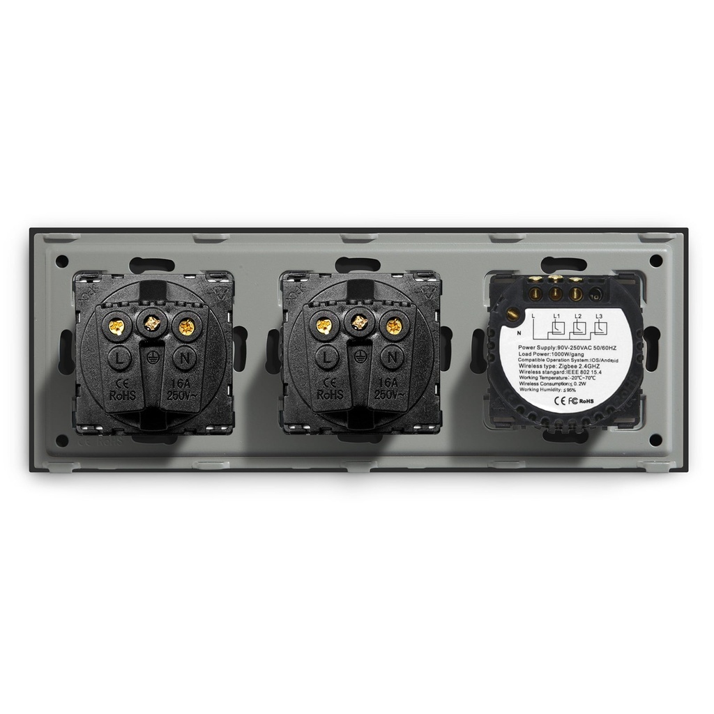 BSEED Zigbee érintős villanykapcsoló dupla EU konnektorral (nem okos), 228 mm 15