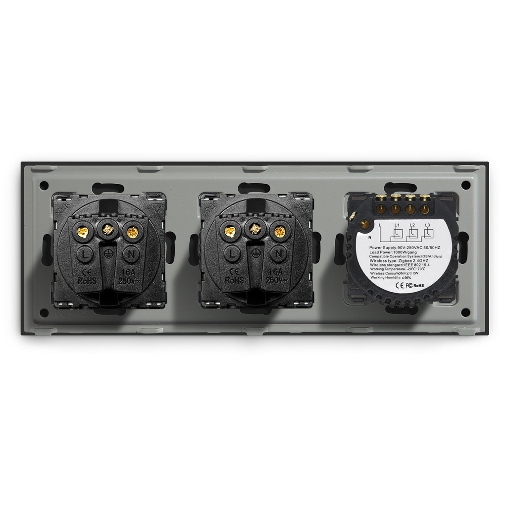 BSEED Zigbee érintős villanykapcsoló dupla EU konnektorral (nem okos), 228 mm 17