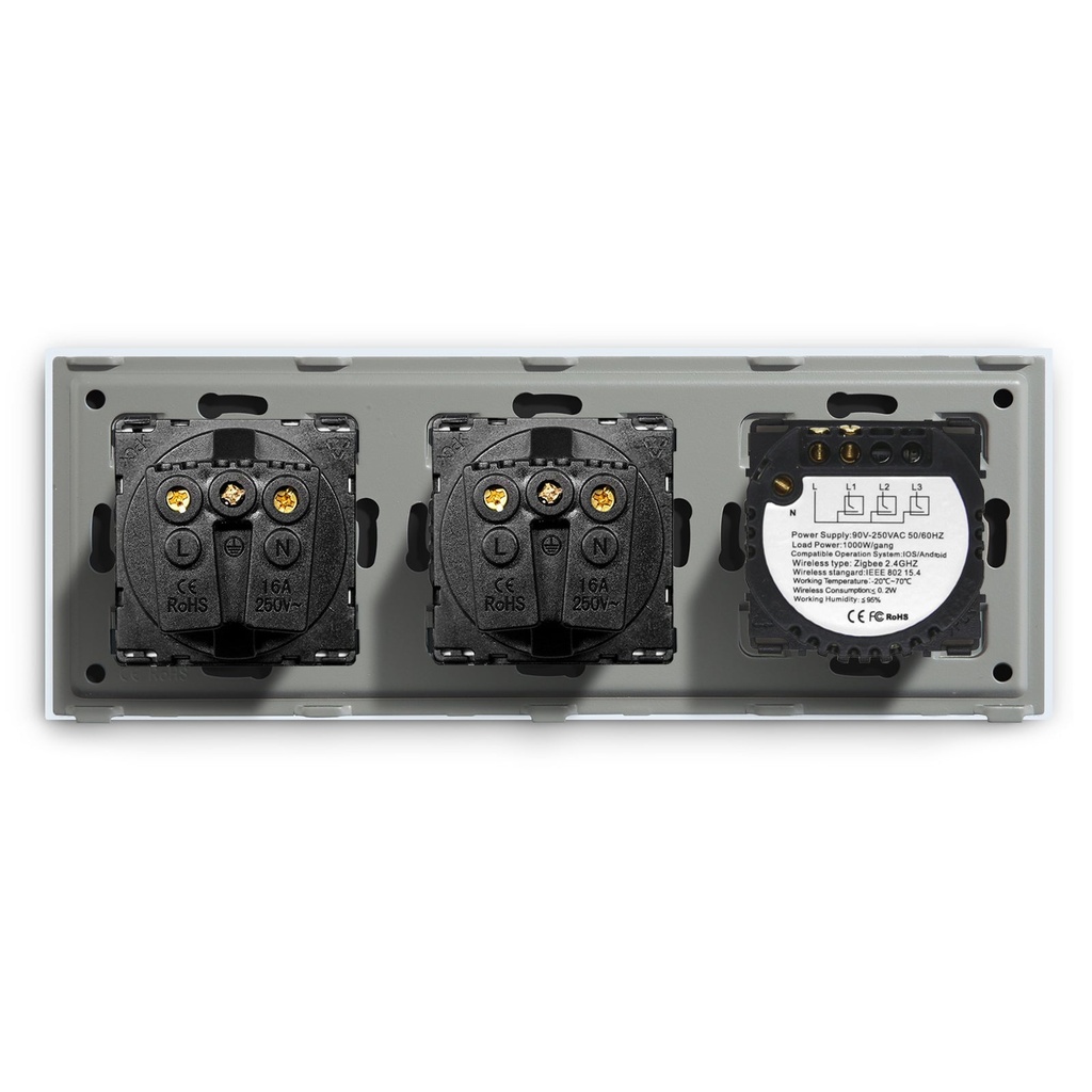 BSEED Zigbee érintős villanykapcsoló dupla EU konnektorral (nem okos), 228 mm 19