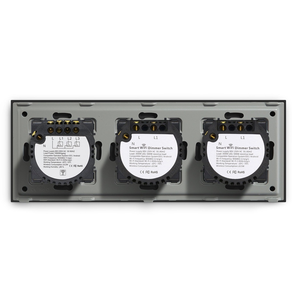 BSEED Wifi-s érintős villanykapcsoló dupla fényerő-szabályzóval, 228 mm 14