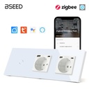 BSEED Zigbee-s érintős villanykapcsoló két hagyományos EU konnektorral, USB-C-vel 1