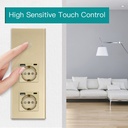 BSEED Zigbee-s érintős villanykapcsoló két hagyományos EU konnektorral, USB-C-vel 6