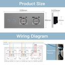 BSEED Zigbee-s érintős villanykapcsoló két hagyományos EU konnektorral, USB-C-vel 7