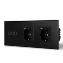 BSEED Zigbee-s érintős villanykapcsoló két hagyományos EU konnektorral, USB-C-vel 12
