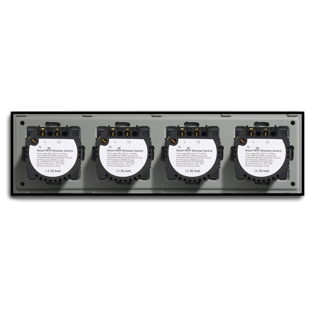 BSEED Wifi-s érintős fényerő-szabályzó és redőnykapcsoló, 299 mm-es üveg panel 10