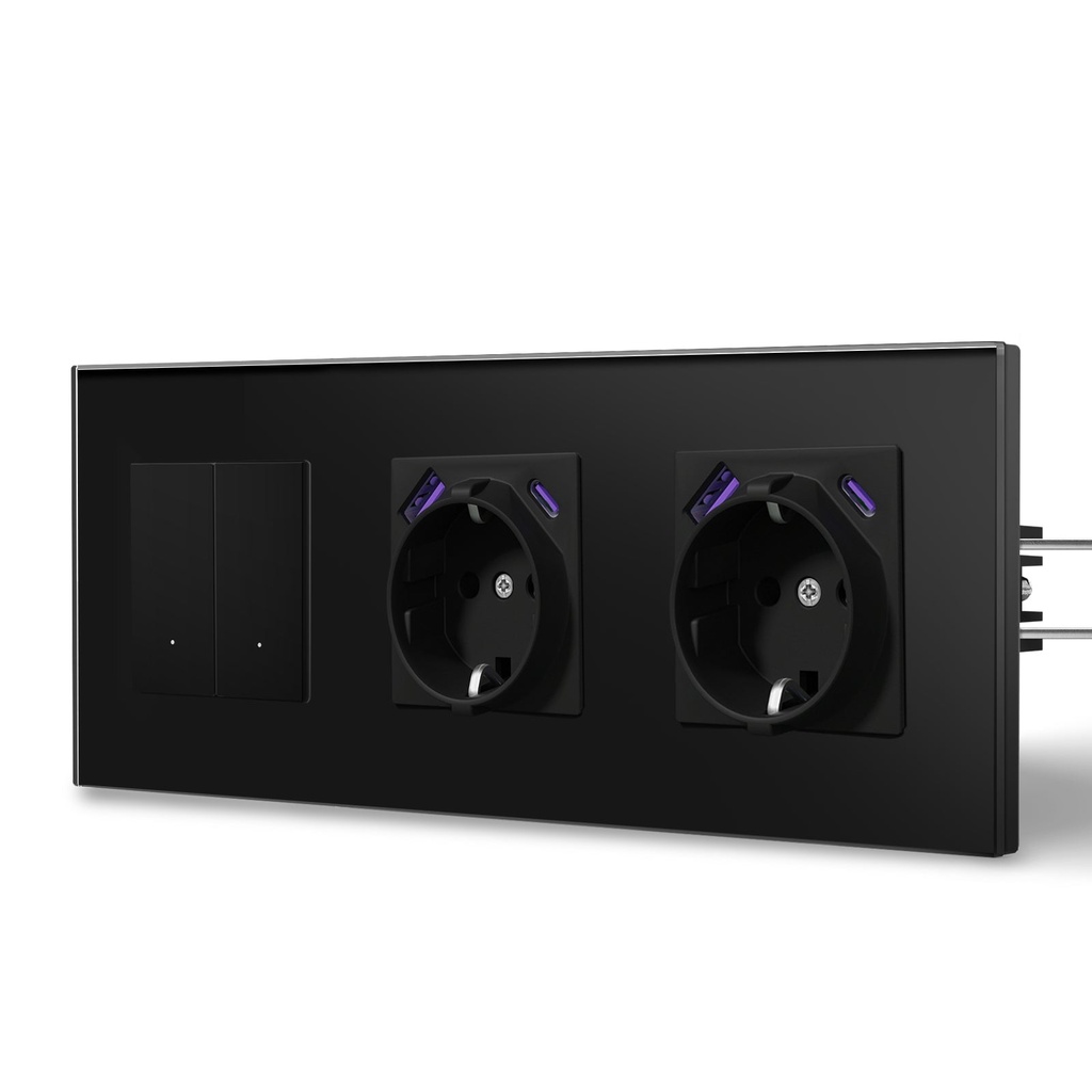BSEED Echo Wifi-s okos kapcsoló dupla EU konnektorral és 20W USB-C porttal, 228 mm 20