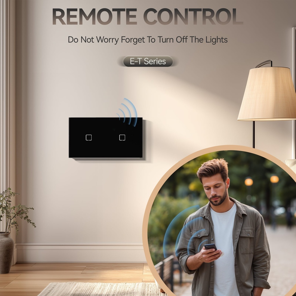 BSEED Echo Wifi-s érintős okos villanykapcsoló (nullvezetékes), üveg előlap 4