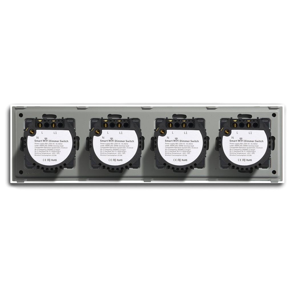 BSEED Wifi-s érintős fényerő-szabályzó és redőnykapcsoló, 299 mm-es üveg panel 12