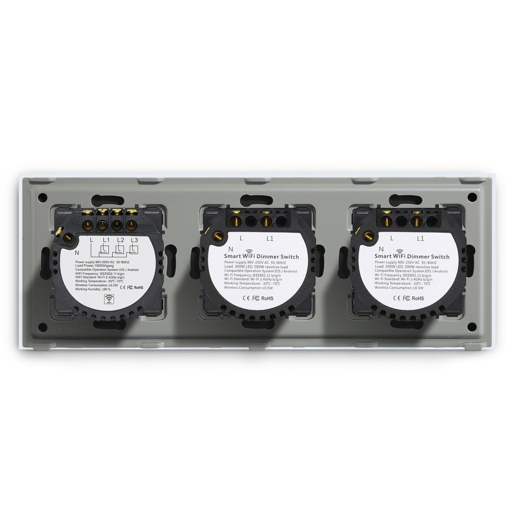 BSEED Wifi-s érintős villanykapcsoló dupla fényerő-szabályzóval, 228 mm 20