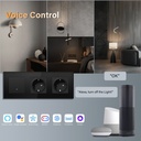 BSEED Echo Wifi-s okos villanykapcsoló dupla EU konnektorral, üveg előlap 2