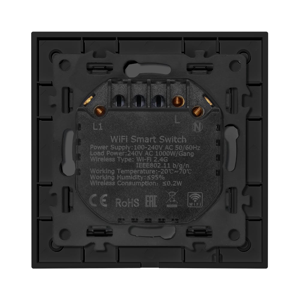 BSEED Echo Wifi-s okos villanykapcsoló (nullvezetős), üveg előlap 7