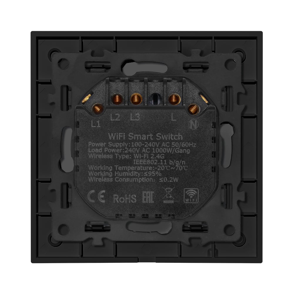 BSEED Echo Wifi-s okos villanykapcsoló (nullvezetős), üveg előlap 11