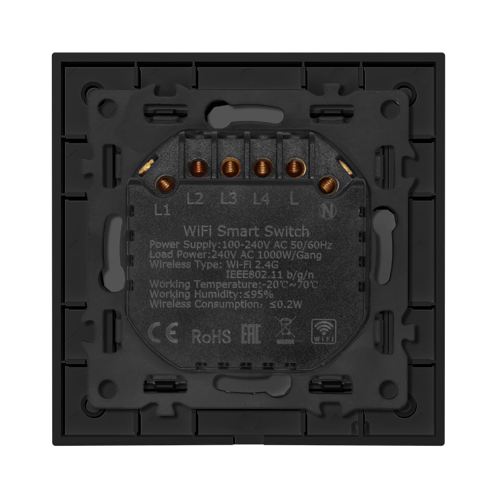 BSEED Echo Wifi-s okos villanykapcsoló (nullvezetős), üveg előlap 13