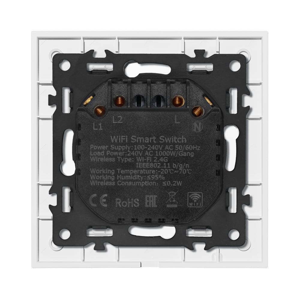 BSEED Echo Wifi-s okos villanykapcsoló (nullvezetős), üveg előlap 17