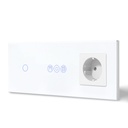 BSEED Wifi-s villanykapcsoló redőnykapcsolóval és EU konnektorral, 228 mm 14